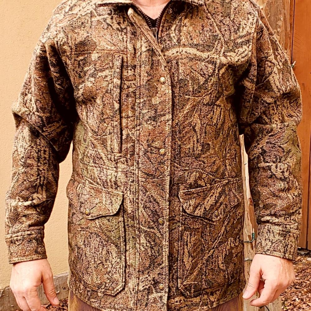 Vintage Filson Bow Hunters Mackinaw Wool Camo Coat 109 Large